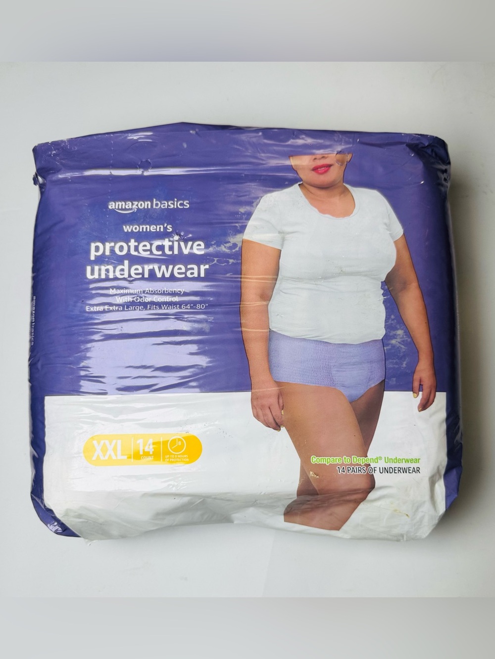 Amazon Basics Women’s Protective Underwear – Maximum Absorbency – XXL – 14 Count